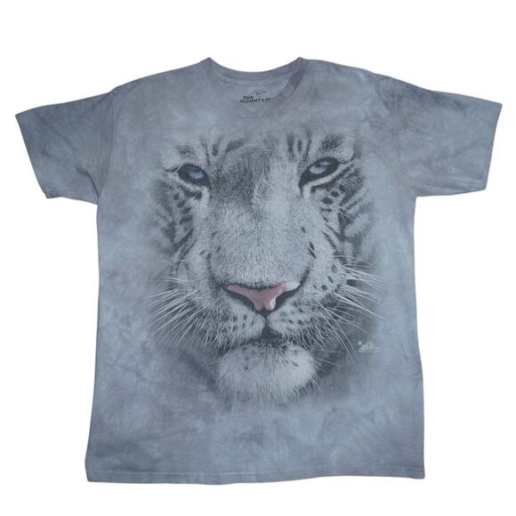 Vintage The Mountain White Tiger Graphic Tee – Size L – Made in USA - Picture 1 of 5